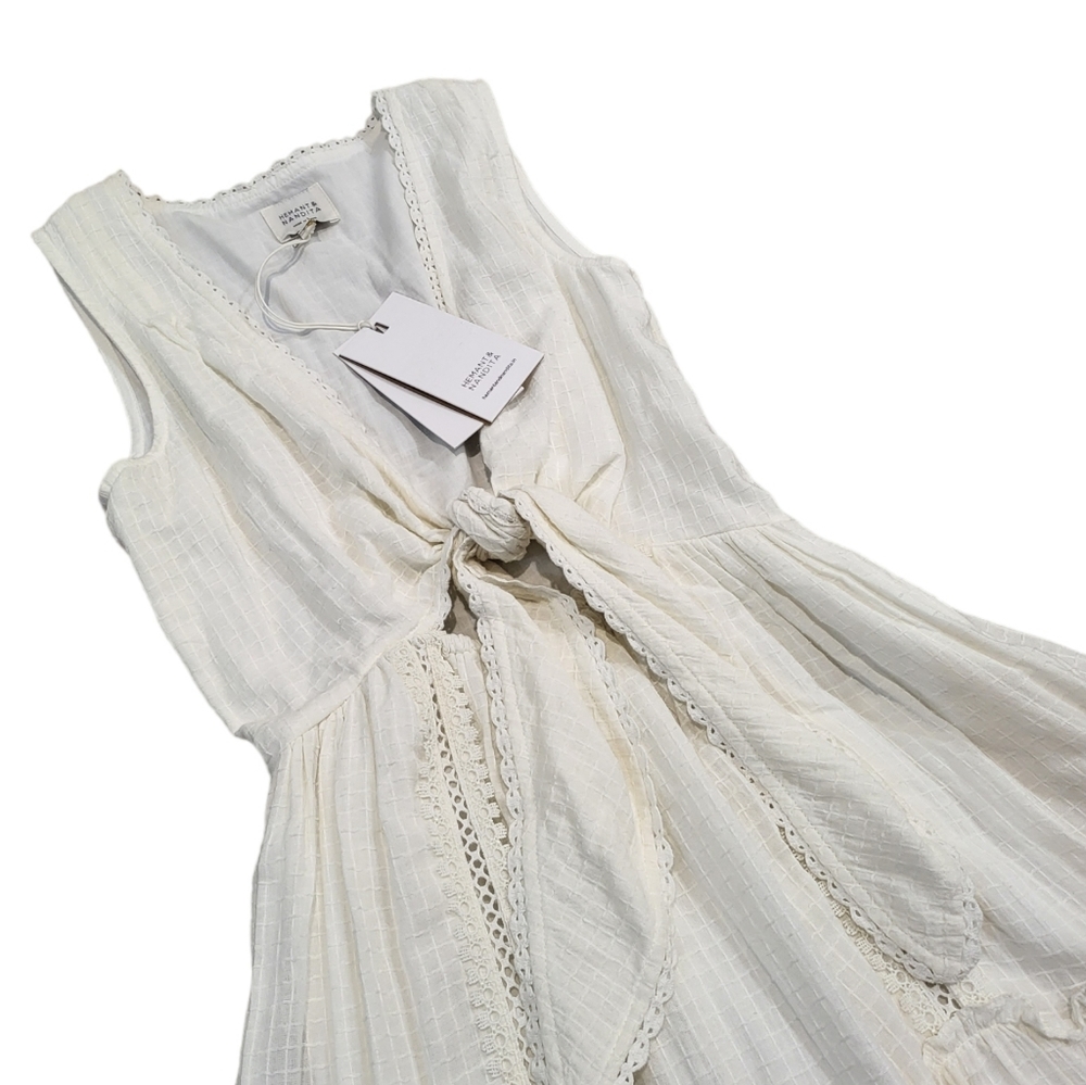 Hemant and Nandita Juhi Midi Dress in White XS NWT - Picture 7 of 10